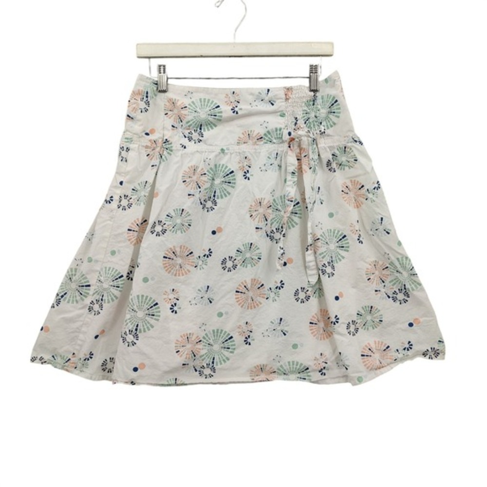 Ben Sherman Womens Coastal Sunburst Girly A-Line Skirt S White Geometric Cotton